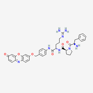 molecular formula C39H42N8O6 B610087 Phe-Pro-Arg-PABA-Resorufin CAS No. 1979130-73-8