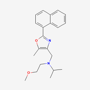 molecular formula C21H26N2O2 B6100905 N-(2-methoxyethyl)-N-[(5-methyl-2-naphthalen-1-yl-1,3-oxazol-4-yl)methyl]propan-2-amine 