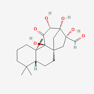 molecular formula C20H30O6 B610091 1H-2,10a-Ethanophenanthrene, kauran-17-al deriv. CAS No. 57743-92-7