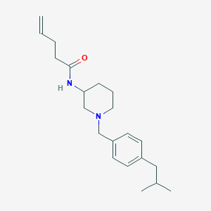 molecular formula C21H32N2O B6100962 N-[1-(4-isobutylbenzyl)-3-piperidinyl]-4-pentenamide 