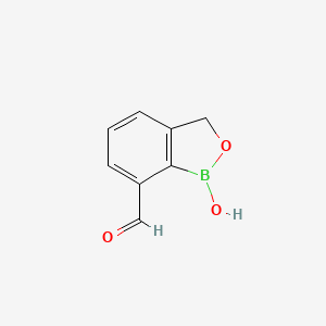 molecular formula C8H7BO3 B610099 1-Hydroxy-1,3-dihydrobenzo[c][1,2]oxaborole-7-carbaldehyde CAS No. 1195621-75-0