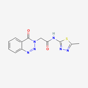 molecular formula C12H10N6O2S B6101003 N-[(2E)-5-methyl-1,3,4-thiadiazol-2(3H)-ylidene]-2-(4-oxo-1,2,3-benzotriazin-3(4H)-yl)acetamide 