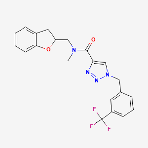 molecular formula C21H19F3N4O2 B6101029 N-(2,3-dihydro-1-benzofuran-2-ylmethyl)-N-methyl-1-[3-(trifluoromethyl)benzyl]-1H-1,2,3-triazole-4-carboxamide 