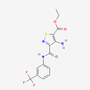 molecular formula C14H12F3N3O3S B6101036 ETHYL 4-AMINO-3-{[3-(TRIFLUOROMETHYL)ANILINO]CARBONYL}-5-ISOTHIAZOLECARBOXYLATE 