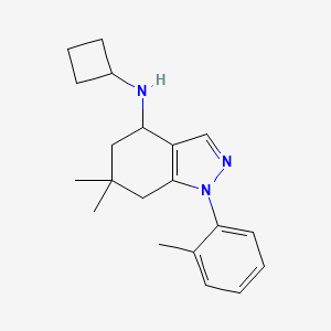 molecular formula C20H27N3 B6101052 N-cyclobutyl-6,6-dimethyl-1-(2-methylphenyl)-4,5,6,7-tetrahydro-1H-indazol-4-amine 