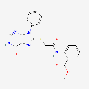 molecular formula C21H17N5O4S B6101071 METHYL 2-{2-[(6-OXO-9-PHENYL-6,9-DIHYDRO-1H-PURIN-8-YL)SULFANYL]ACETAMIDO}BENZOATE 