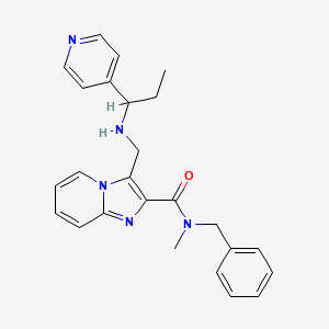molecular formula C25H27N5O B6101087 N-benzyl-N-methyl-3-({[1-(4-pyridinyl)propyl]amino}methyl)imidazo[1,2-a]pyridine-2-carboxamide 