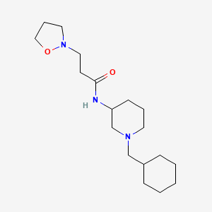 molecular formula C18H33N3O2 B6101144 N-[1-(cyclohexylmethyl)-3-piperidinyl]-3-(2-isoxazolidinyl)propanamide 