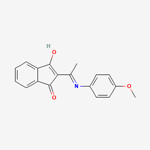 molecular formula C18H15NO3 B6101171 2-[1-(4-METHOXYANILINO)ETHYLIDENE]-1H-INDENE-1,3(2H)-DIONE 