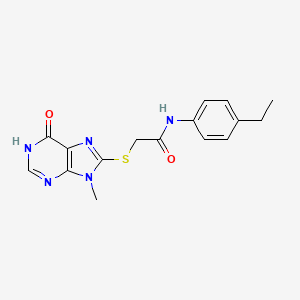 molecular formula C16H17N5O2S B6101184 N-(4-ethylphenyl)-2-[(9-methyl-6-oxo-6,9-dihydro-1H-purin-8-yl)sulfanyl]acetamide 