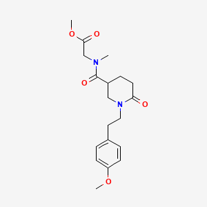 molecular formula C19H26N2O5 B6101190 methyl N-({1-[2-(4-methoxyphenyl)ethyl]-6-oxo-3-piperidinyl}carbonyl)-N-methylglycinate 