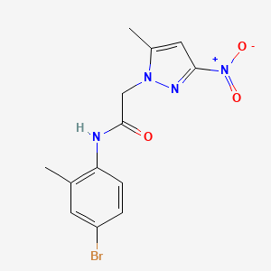 molecular formula C13H13BrN4O3 B6101255 N-(4-bromo-2-methylphenyl)-2-(5-methyl-3-nitro-1H-pyrazol-1-yl)acetamide 