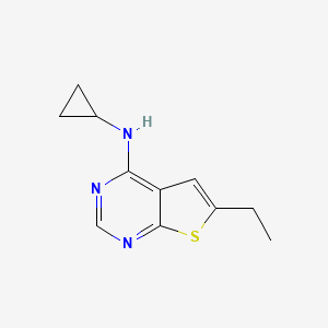 molecular formula C11H13N3S B6101315 N-cyclopropyl-6-ethylthieno[2,3-d]pyrimidin-4-amine 