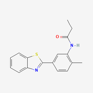 molecular formula C17H16N2OS B6101321 N-[5-(1,3-benzothiazol-2-yl)-2-methylphenyl]propanamide 
