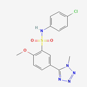 molecular formula C15H14ClN5O3S B6101352 N-(4-chlorophenyl)-2-methoxy-5-(1-methyltetrazol-5-yl)benzenesulfonamide 