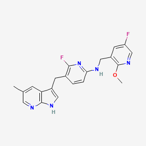 6-Fluoro-N-((5-fluoro-2-methoxypyridin-3-yl)methyl)-5-((5-methyl-1H-pyrrolo[2,3-b]pyridin-3-yl)methyl)pyridin-2-amine