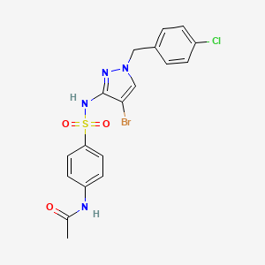 molecular formula C18H16BrClN4O3S B6101417 N-[4-({[4-bromo-1-(4-chlorobenzyl)-1H-pyrazol-3-yl]amino}sulfonyl)phenyl]acetamide 
