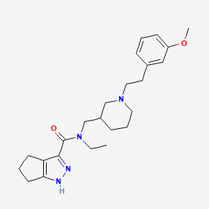 molecular formula C24H34N4O2 B6101455 N-ethyl-N-({1-[2-(3-methoxyphenyl)ethyl]-3-piperidinyl}methyl)-1,4,5,6-tetrahydrocyclopenta[c]pyrazole-3-carboxamide 