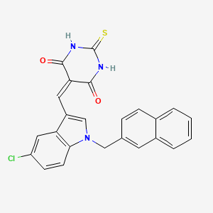 5-((5-Chloro-1-(naphthalen-2-ylmethyl)-1H-indol-3-yl)methylene)-2-thioxodihydropyrimidine-4,6(1H,5H)-dione