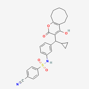 4-Cyano-N-(3-(cyclopropyl(5,6,7,8,9,10-hexahydro-4-hydroxy-2-oxo-2H-cycloocta(b)pyran-3-yl)methyl)phenyl)benzenesulfonamide