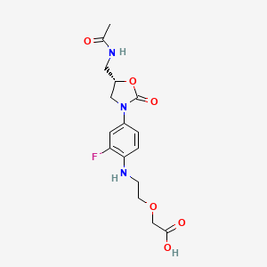 (2-{4-[(5S)-5-(Acetamidomethyl)-2-oxo-1,3-oxazolidin-3-yl]-2-fluoroanilino}ethoxy)acetic acid