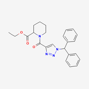molecular formula C24H26N4O3 B6101503 ethyl 1-{[1-(diphenylmethyl)-1H-1,2,3-triazol-4-yl]carbonyl}-2-piperidinecarboxylate 