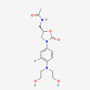 Acetamide, N-(((5S)-3-(4-(bis(2-hydroxyethyl)amino)-3-fluorophenyl)-2-oxo-5-oxazolidinyl)methyl)-
