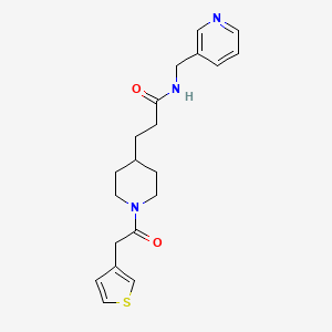 molecular formula C20H25N3O2S B6101524 N-(pyridin-3-ylmethyl)-3-[1-(2-thiophen-3-ylacetyl)piperidin-4-yl]propanamide 