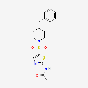 molecular formula C17H21N3O3S2 B6101655 N-[5-(4-benzylpiperidin-1-yl)sulfonyl-1,3-thiazol-2-yl]acetamide 