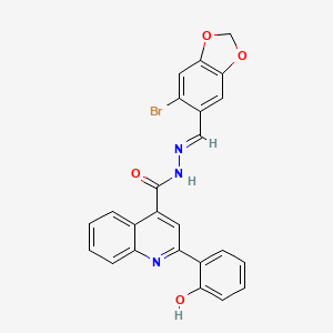 molecular formula C24H16BrN3O4 B6101662 N'-[(6-bromo-1,3-benzodioxol-5-yl)methylene]-2-(2-hydroxyphenyl)-4-quinolinecarbohydrazide 