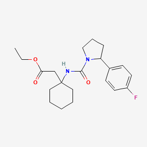 molecular formula C21H29FN2O3 B6101675 ethyl [1-({[2-(4-fluorophenyl)-1-pyrrolidinyl]carbonyl}amino)cyclohexyl]acetate 