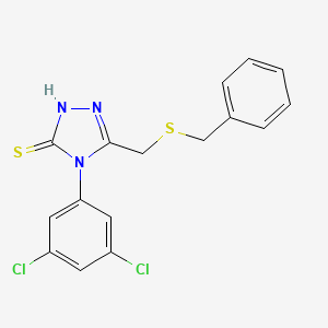 molecular formula C16H13Cl2N3S2 B6101690 5-[(benzylthio)methyl]-4-(3,5-dichlorophenyl)-4H-1,2,4-triazole-3-thiol 
