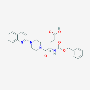 molecular formula C26H28N4O5 B6101787 5-Oxo-4-(phenylmethoxycarbonylamino)-5-(4-quinolin-2-ylpiperazin-1-yl)pentanoic acid 