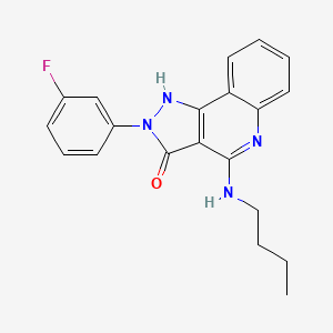 molecular formula C20H19FN4O B610179 4-(Butylamino)-2-(3-fluorophenyl)-1,2-dihydro-3H-pyrazolo[4,3-c]quinolin-3-one CAS No. 910045-32-8