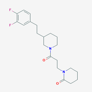 molecular formula C21H28F2N2O2 B6101792 1-(3-{3-[2-(3,4-difluorophenyl)ethyl]-1-piperidinyl}-3-oxopropyl)-2-piperidinone 