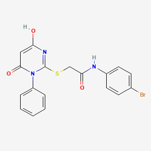 molecular formula C18H14BrN3O3S B6101844 N-(4-bromophenyl)-2-[(4-hydroxy-6-oxo-1-phenyl-1,6-dihydropyrimidin-2-yl)sulfanyl]acetamide 