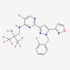 molecular formula C21H14F8N6O2 B610188 Praliciguat CAS No. 1628730-49-3