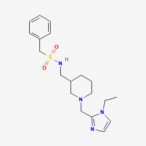 molecular formula C19H28N4O2S B6101895 N-({1-[(1-ethyl-1H-imidazol-2-yl)methyl]-3-piperidinyl}methyl)-1-phenylmethanesulfonamide 
