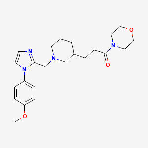 molecular formula C23H32N4O3 B6101903 4-[3-(1-{[1-(4-methoxyphenyl)-1H-imidazol-2-yl]methyl}-3-piperidinyl)propanoyl]morpholine 