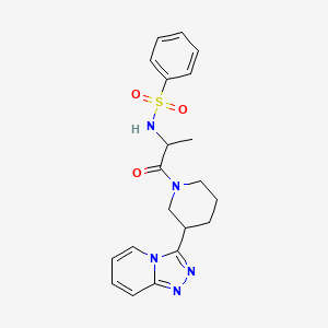 molecular formula C20H23N5O3S B6101923 N-[1-methyl-2-oxo-2-(3-[1,2,4]triazolo[4,3-a]pyridin-3-yl-1-piperidinyl)ethyl]benzenesulfonamide 