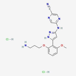 molecular formula C18H21Cl2N7O2 B610195 Prexasertib dihydrochloride CAS No. 1234015-54-3