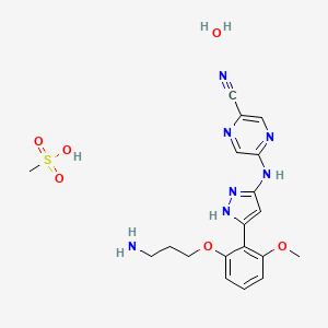 molecular formula C19H25N7O6S B610198 Prexasertib mesylate monohydrate CAS No. 1234015-57-6