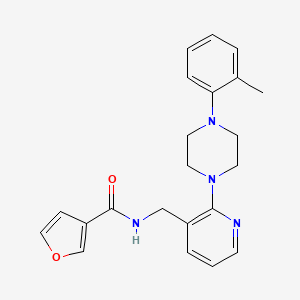 molecular formula C22H24N4O2 B6102011 N-({2-[4-(2-methylphenyl)-1-piperazinyl]-3-pyridinyl}methyl)-3-furamide 