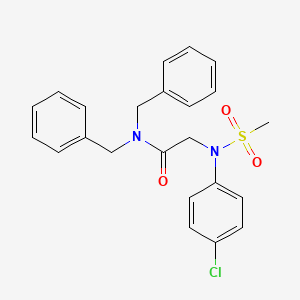 molecular formula C23H23ClN2O3S B6102020 N~1~,N~1~-dibenzyl-N~2~-(4-chlorophenyl)-N~2~-(methylsulfonyl)glycinamide 