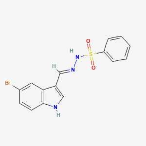 molecular formula C15H12BrN3O2S B6102049 N'-[(5-bromo-1H-indol-3-yl)methylene]benzenesulfonohydrazide 