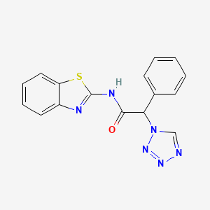 molecular formula C16H12N6OS B6102143 N-1,3-benzothiazol-2-yl-2-phenyl-2-(1H-tetrazol-1-yl)acetamide 