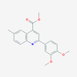 molecular formula C20H19NO4 B6102226 Methyl 2-(3,4-dimethoxyphenyl)-6-methylquinoline-4-carboxylate 