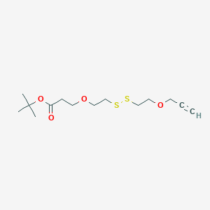 molecular formula C14H24O4S2 B610225 Propargyl-PEG1-SS-PEG1-C2-Boc CAS No. 1807518-78-0