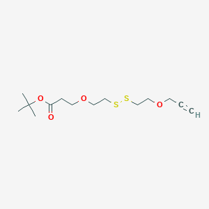 molecular formula C14H24O4S2 B610225 Propargyl-PEG1-SS-PEG1-t-butyl ester CAS No. 1807518-78-0