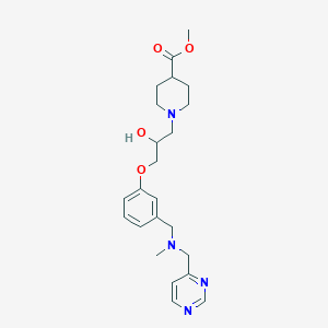 molecular formula C23H32N4O4 B6102306 methyl 1-[2-hydroxy-3-(3-{[methyl(4-pyrimidinylmethyl)amino]methyl}phenoxy)propyl]-4-piperidinecarboxylate 